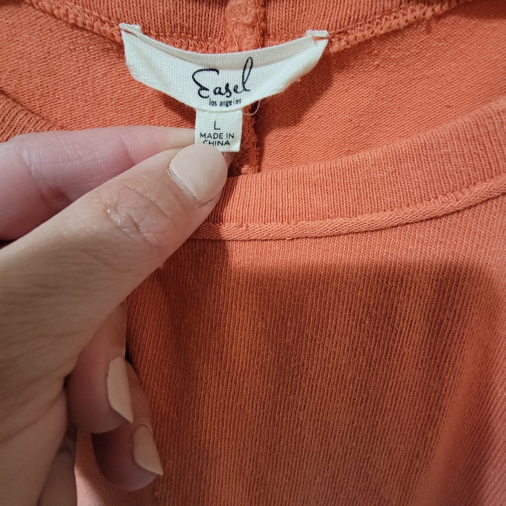 Gradient Orange and White Women's Top - Picture 2 of 5